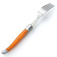 Box of 6 orange ABS Laguiole forks - Image 2566