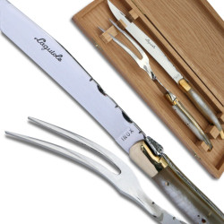 Laguiole Carving Set Blonde Horn Handle