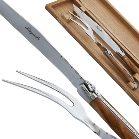 Laguiole Carving Set Olive wood Handle - Image 701