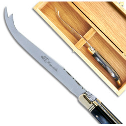 Laguiole Cheese knife black horn handle