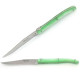 Set of 6 Laguiole steak knives green color plexiglass handles - Image 2094