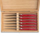 Set of 6 Laguiole steak knives red color plexiglass handles - Image 2092