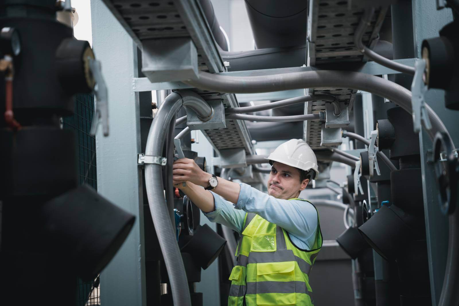 Industrial facility maintenance worker