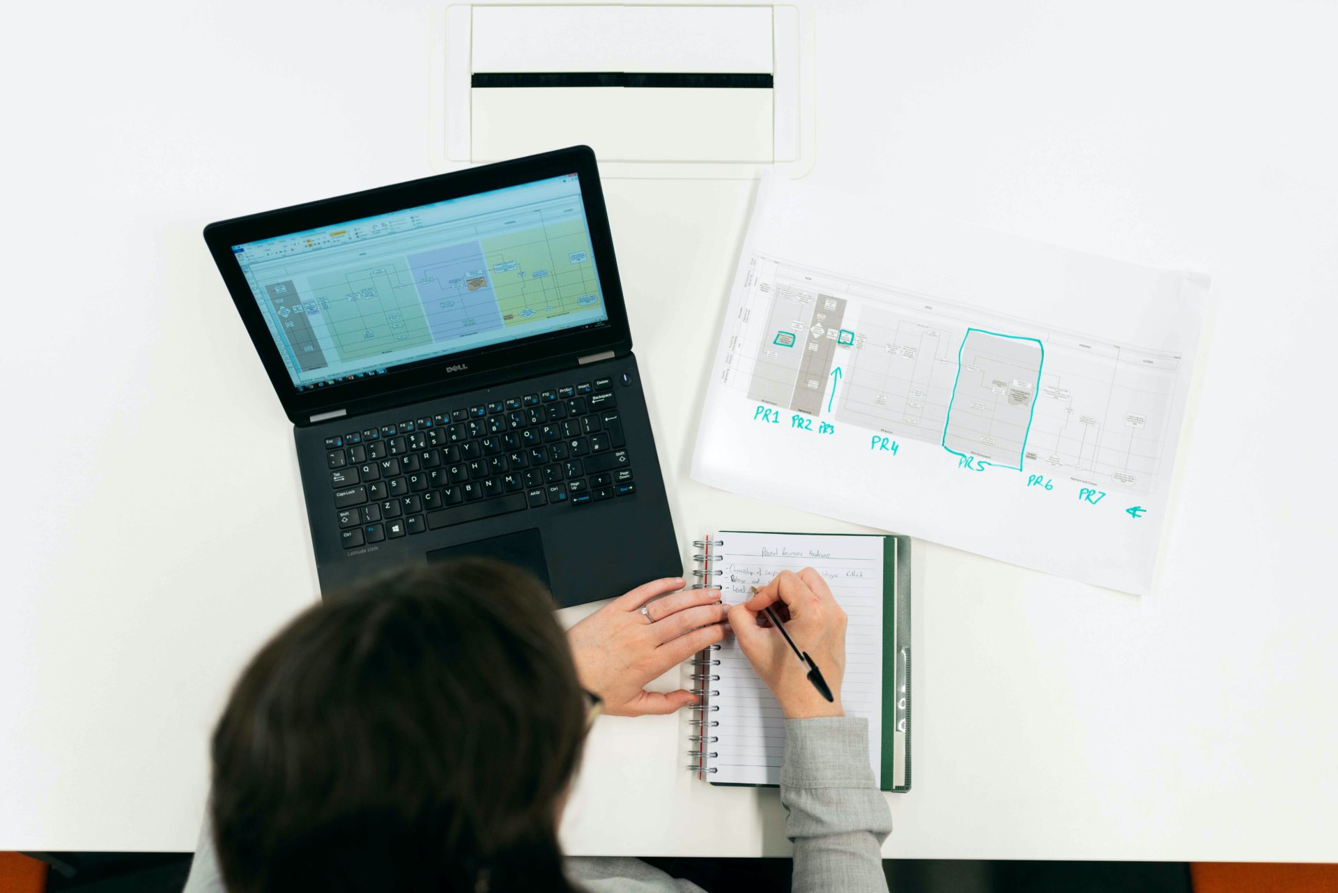 An engineer using software